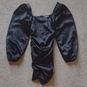 Elegant Black Puff Sleeve Dress